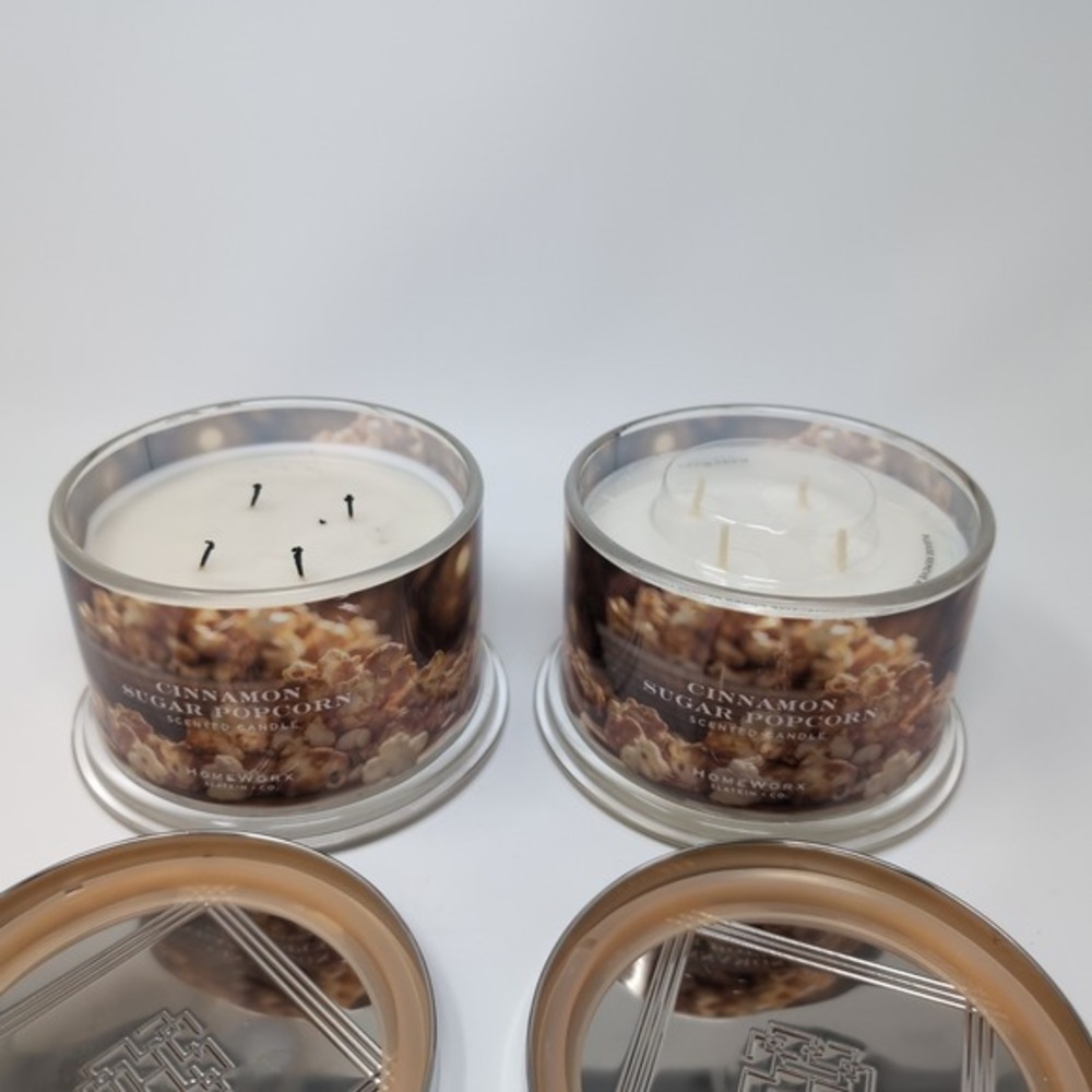 Homeworx by Slatkin Co Cinnamon Sugar Popcorn Scented Candle 18oz Two Pack - Picture 4 of 6